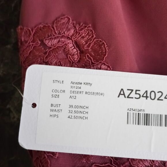 Azazie Women's Party Maxi Dress Elegant Lace V-Neck Chiffon - Picture 5 of 10